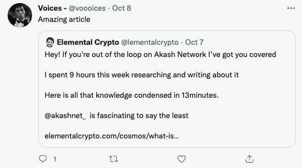 elemental crypto Twitter compliment
