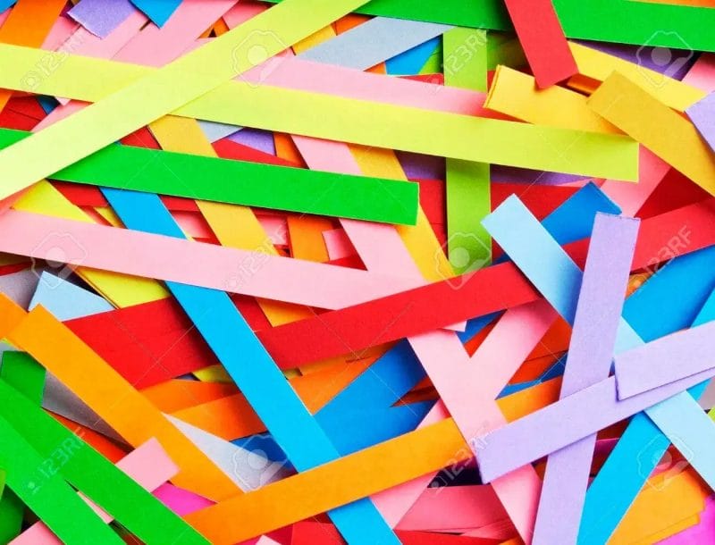 colored strips of paper