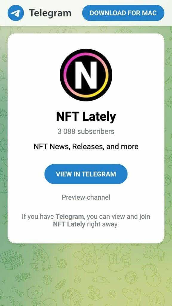 NFT lately crypto telegram group
