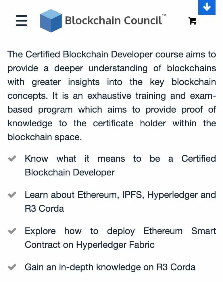 certified blockchain developer course