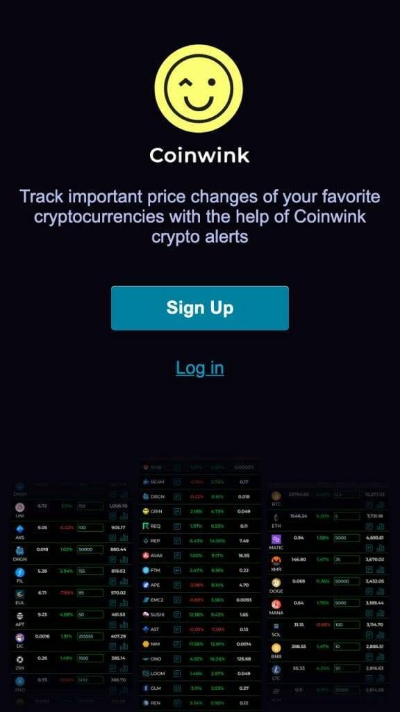 coinwink homepage