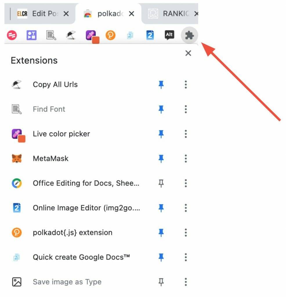 how to pin extension
