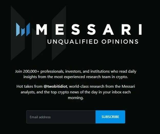 How to subscribe to Messari's Newsletter