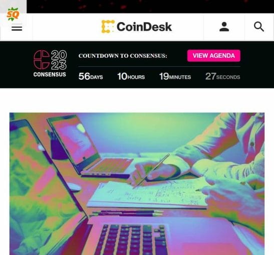 CoinDesk crypto news website