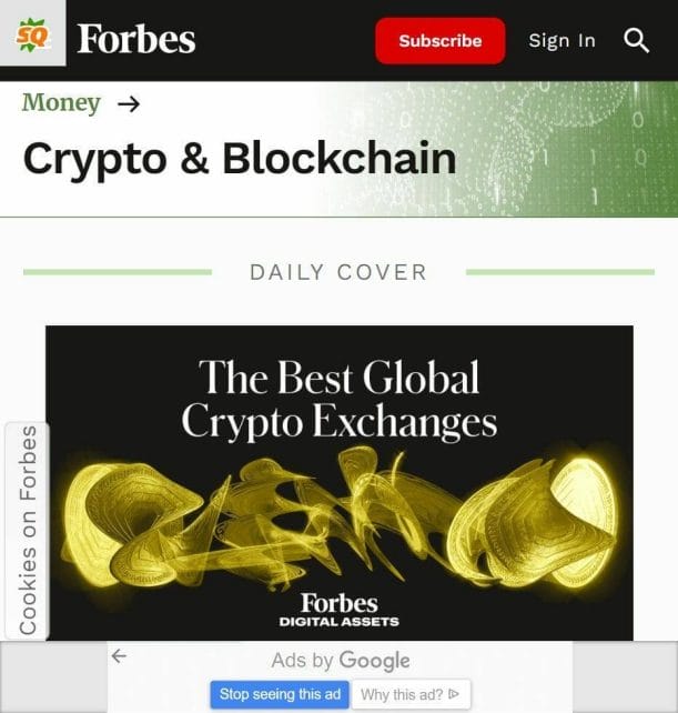 Forbes crypto landing page