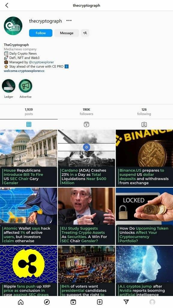 The Cryptograph Instagram Account