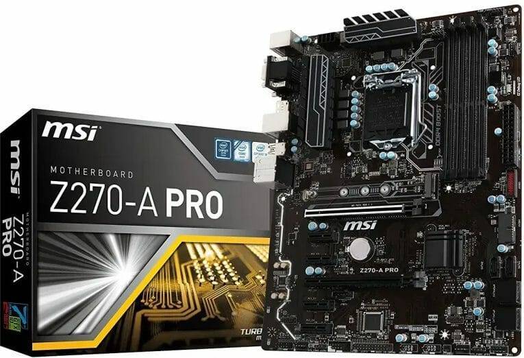 MSI Z270-A crypto mining motherboard