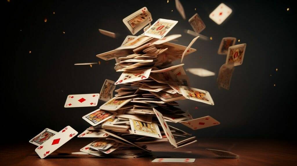 toppling cards