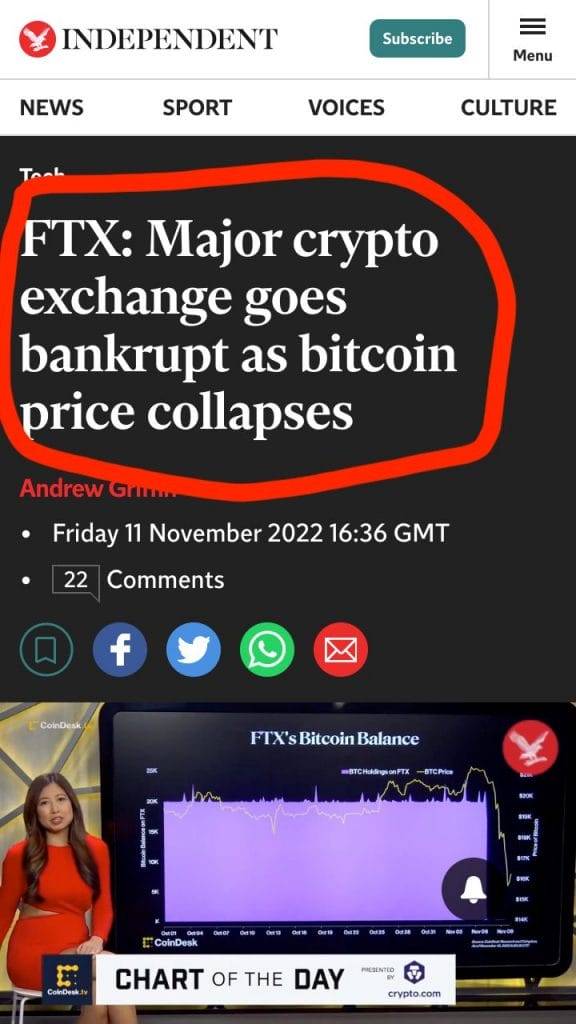 FTX collapse news headline